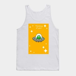 "Thinking of You" Alien UFO Sloth Tank Top